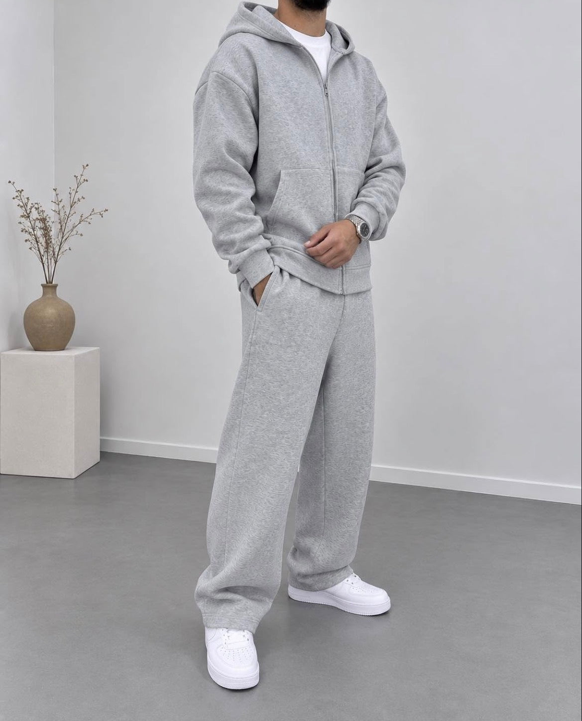 Ensemble 2 Pièces Premium Unisexe – Veste Zippée & Pantalon Baggy