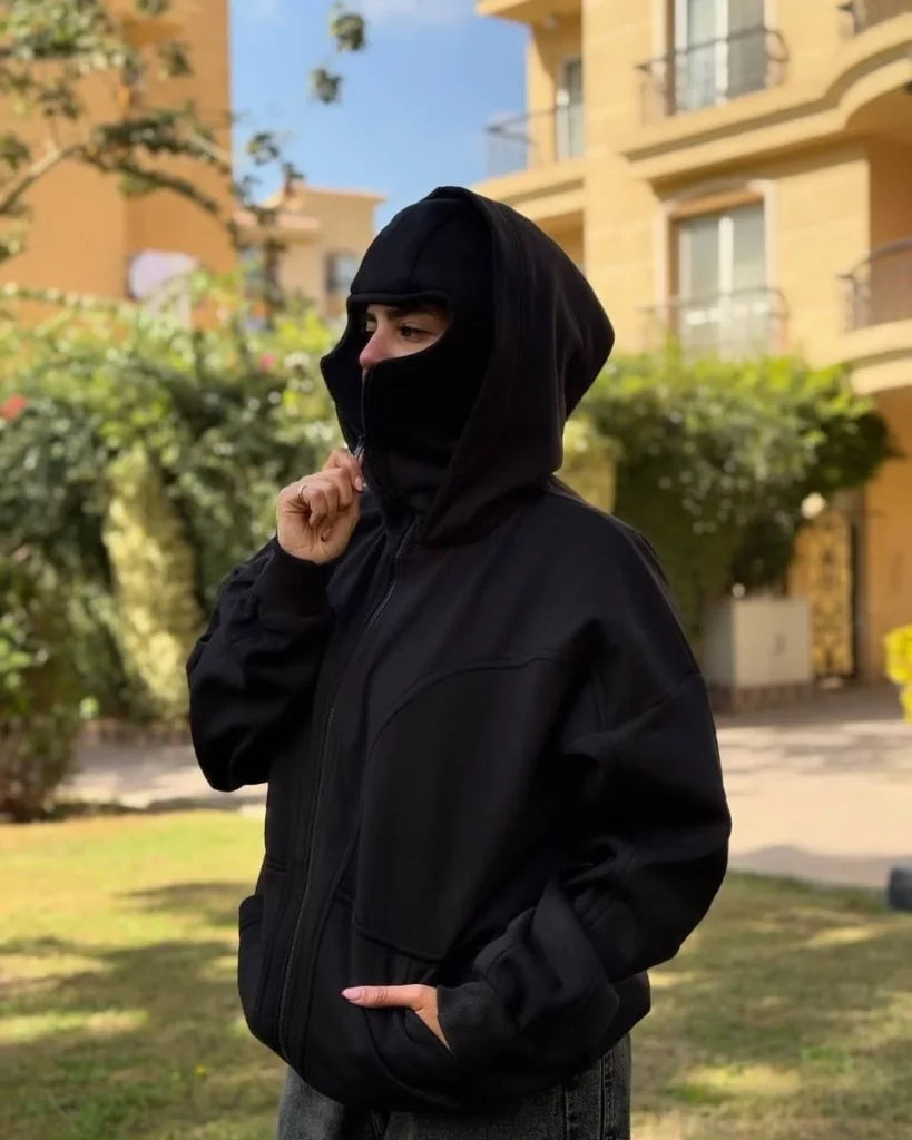Veste Balaclava Ninja avec cagoule + Gants Thermique Screen touch